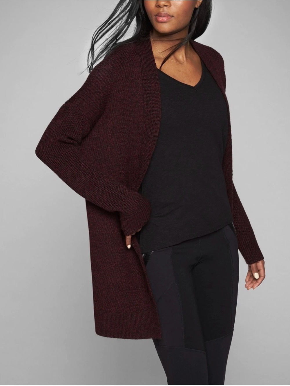 Athleta Chevron Shaker Stitch
Wrap, Bell Burgundy